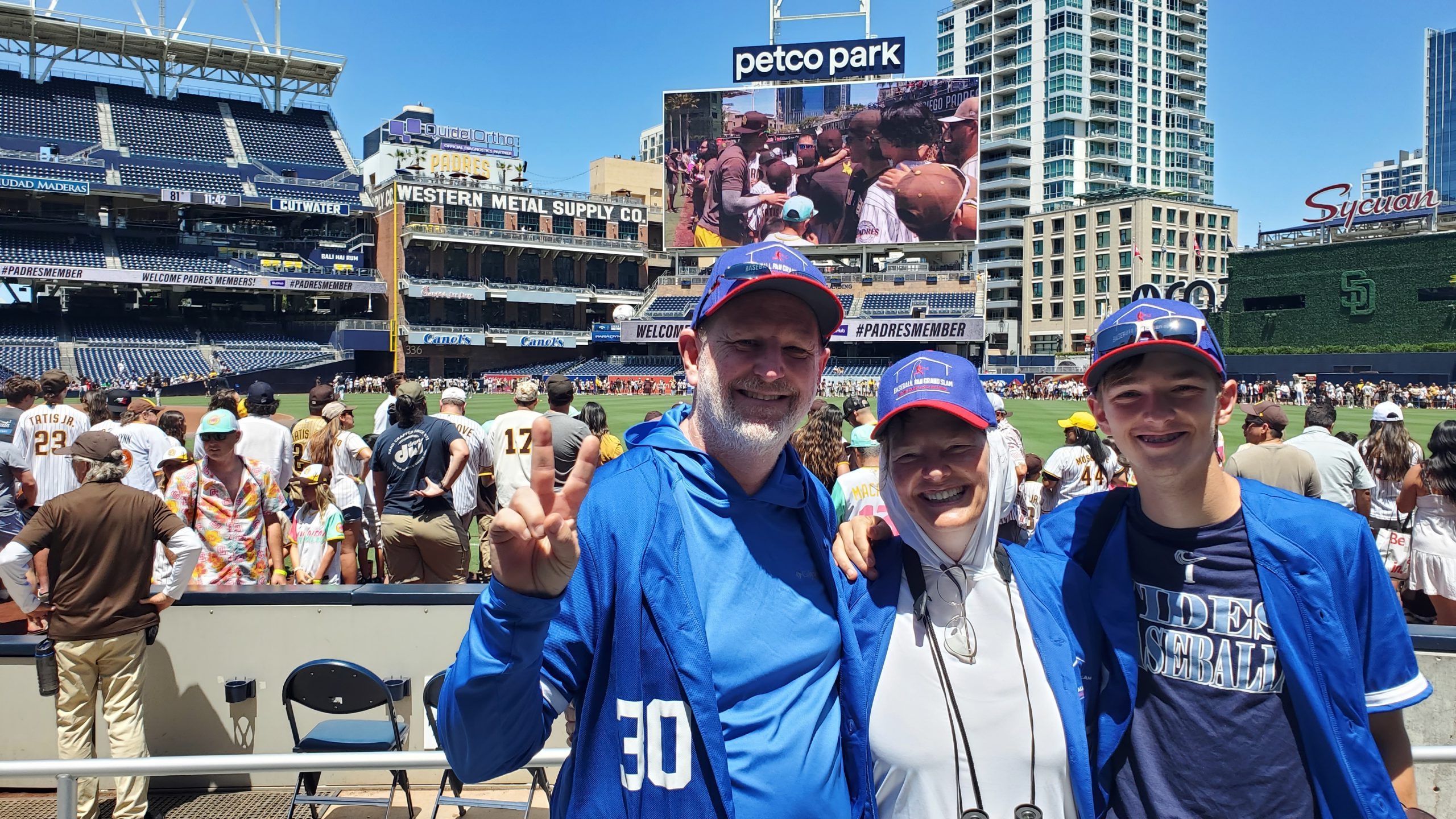 Photo of Brad, Heather and Ryan at Petco Park before the game.