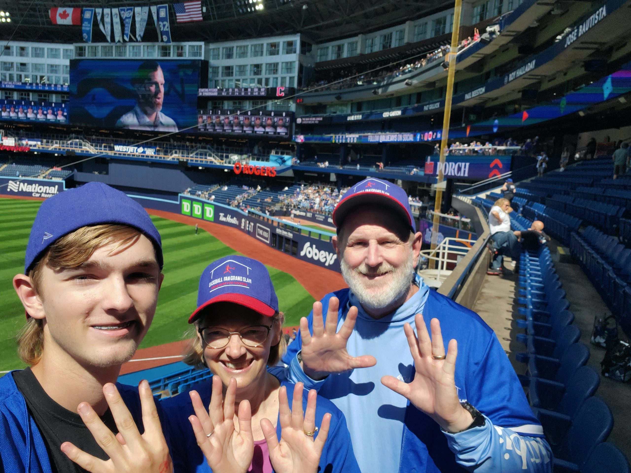 Ryan, Heather and Brad at Rogers Centre with 24 fingers up.